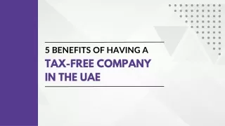 5 Benefits of Having a Tax-Free Company in the UAE