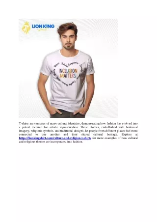 Fashion as a Cultural Statement - T-Shirts and Identity