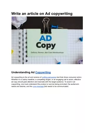 write an article on ad copywriting