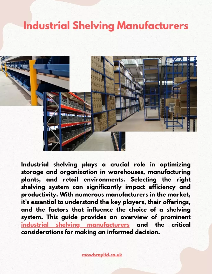 industrial shelving manufacturers