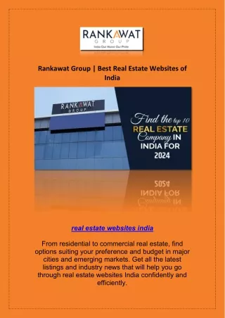Rankawat Group | Best Real Estate Websites of India