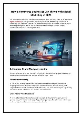 How E-commerce Businesses Can Thrive with Digital Marketing in 2024