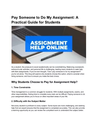 Pay Someone to Do My Assignment