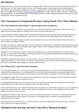 The Effects of Impaired Driving Causing Death: Legal Penalties Explained
