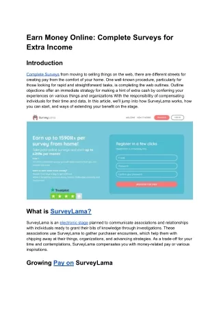 Earn Money Online_ Complete Surveys for Extra Income