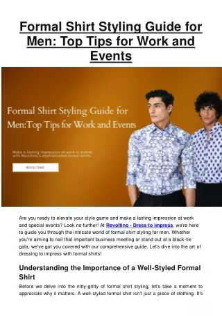 formal shirt styling guide for men top tips