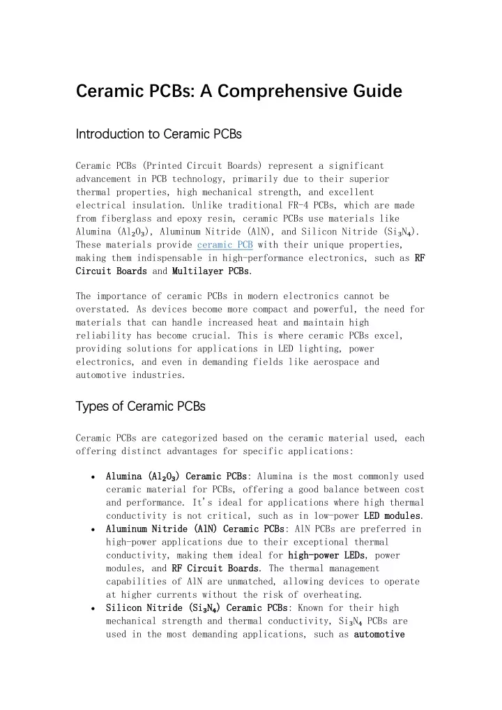 ceramic pcbs a comprehensive guide