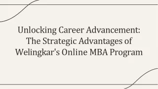 Unlocking Career Advancement The Strategic Advantages of Welingkars Online MBA Program