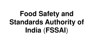 Food Safety and Standards Authority of India