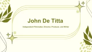 John De Titta - A Forward-Thinking Planner - New York