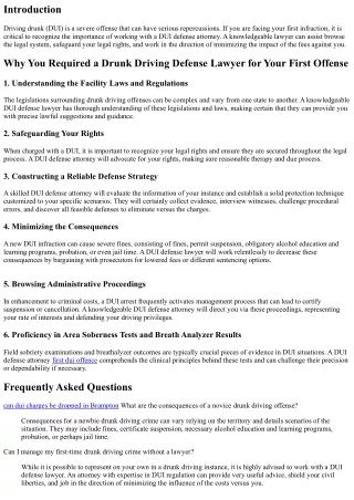 The Value of Employing a DUI Defence Lawyer for Your Initial Offence