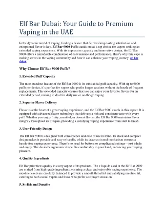 elf bar dubai your guide to premium vaping