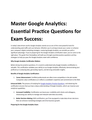 master google analytics essential practice