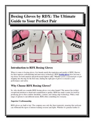 Boxing Gloves by RDX The Ultimate Guide to Your Perfect Pair