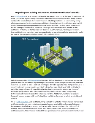 upgrading your building and business with leed