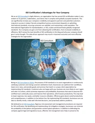 iso certification s advantages for your company