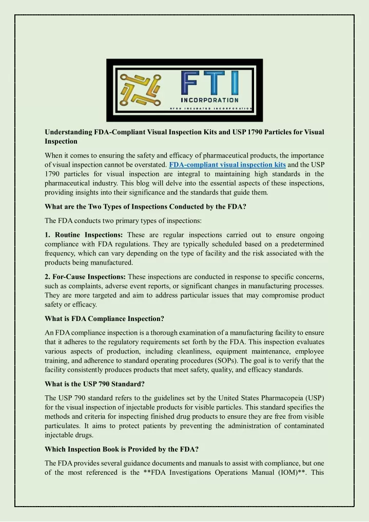 understanding fda compliant visual inspection