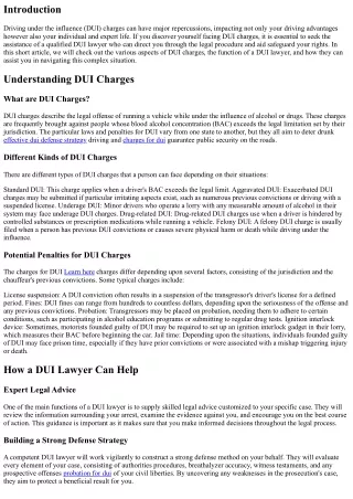 Understanding DUI Charges: How a DUI Lawyer Can Assist
