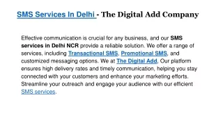 sms services in delhi the digital add company