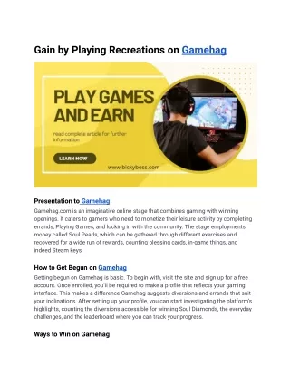 Gain by Playing Recreations on Gamehag