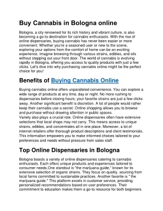 buy Cannabis in Bologna online