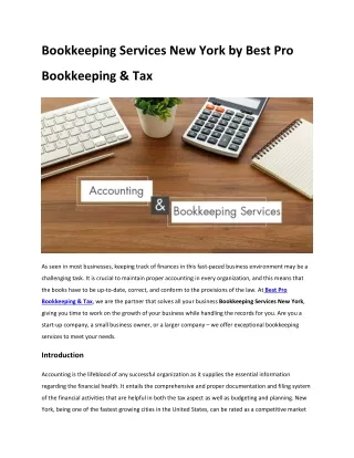 Bookkeeping Services New York by Best Pro Bookkeeping