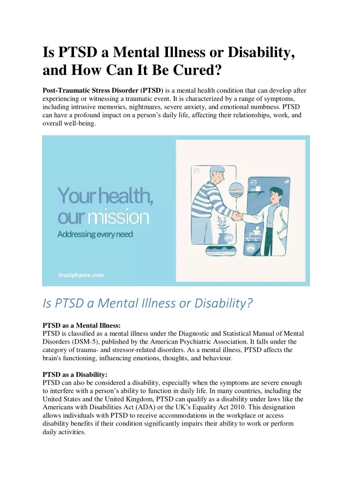 is ptsd a mental illness or disability