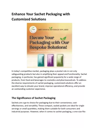 enhance your sachet packaging with customized