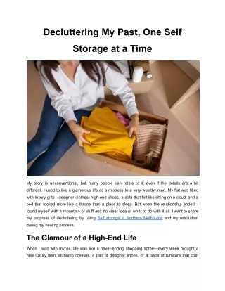 decluttering my past one self
