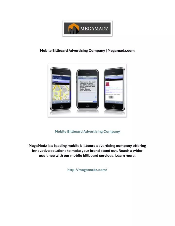 mobile billboard advertising company megamadz com