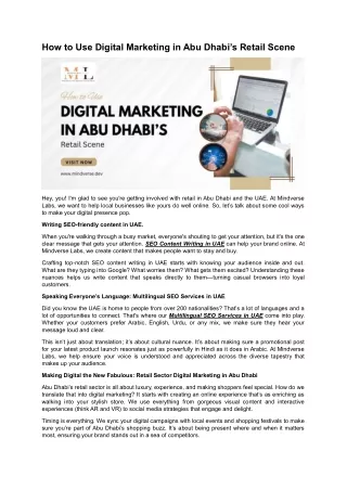 How to Use Digital Marketing in Abu Dhabi