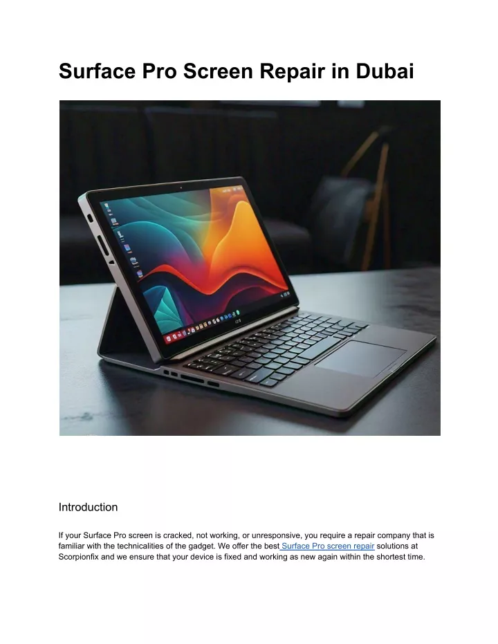 surface pro screen repair in dubai