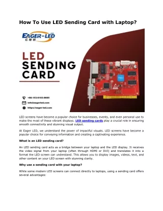 how to use led sending card with laptop