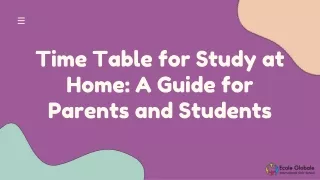 time table for study at home a guide for parents