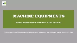 Water And Waste Water Treatment Plants Exporters