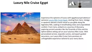 Luxury Nile cruise Egypt