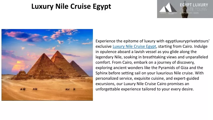 luxury nile cruise egypt