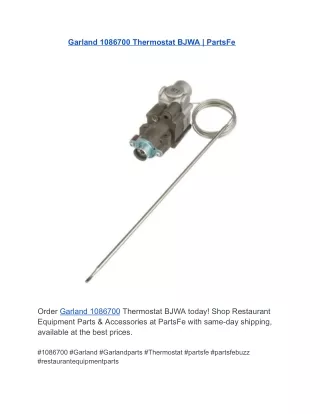 Garland 1086700 Thermostat BJWA  PartsFe
