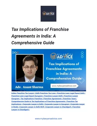 Tax Implications of Franchise Agreements in India_ A Comprehensive Guide