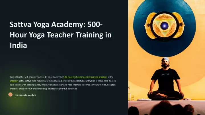 sattva yoga academy 500 hour yoga teacher