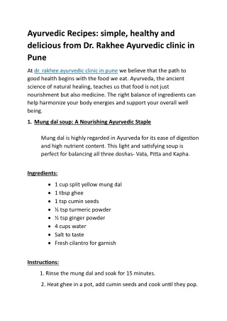 ayurvedic recipes blog 1