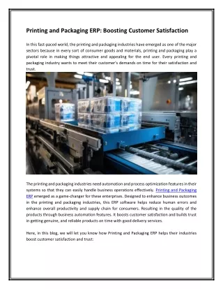 Printing and Packaging ERP- Boosting Customer Satisfaction