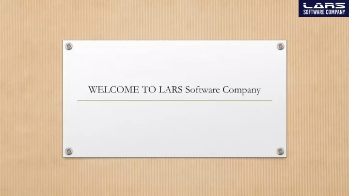 welcome to lars software company