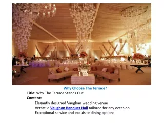 Discover the Perfect Vaughan Wedding Venue: Where Dreams Come True