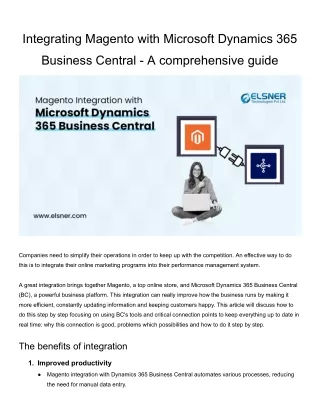 Magento and Microsoft Dynamics 365 Integration Guide - 2024