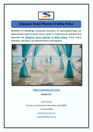 Cheapest Event Planner in Bihta Patna