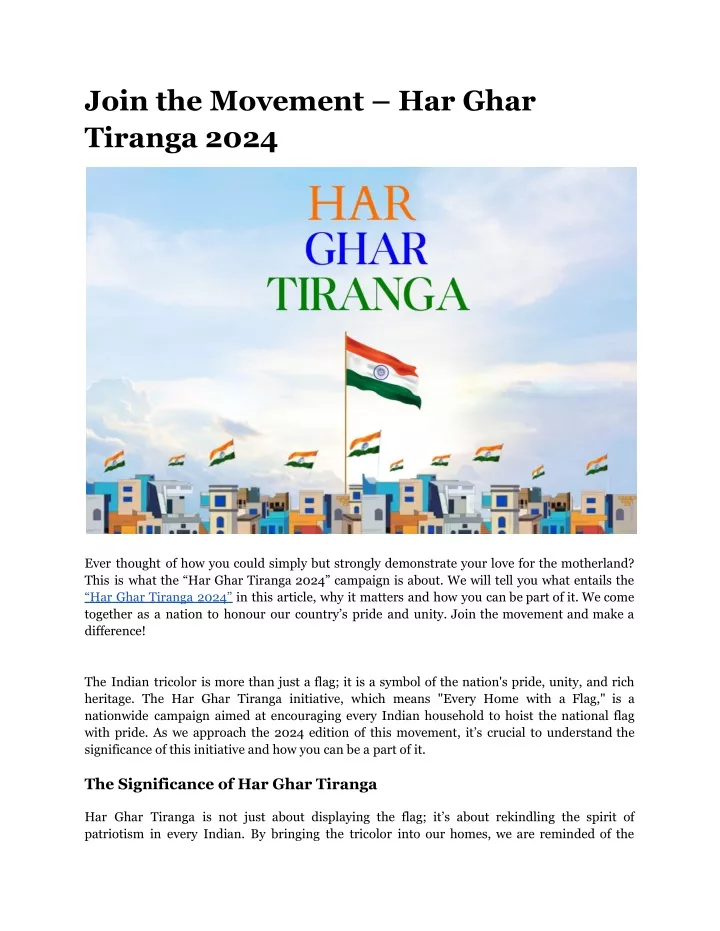 join the movement har ghar tiranga 2024