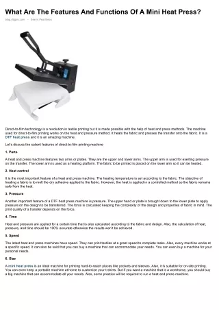 What Are The Features And Functions Of A Mini Heat Press