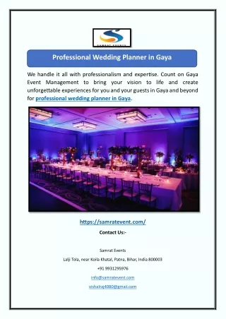 Professional Wedding Planner in Gaya