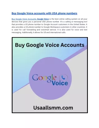 buy google voice accounts with usa phone numbers